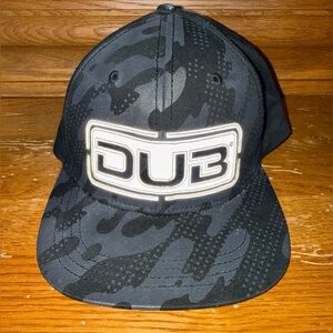 DUB Black Camo Snap Back Cap with Embroidered Reflective Logo Rare Hat!